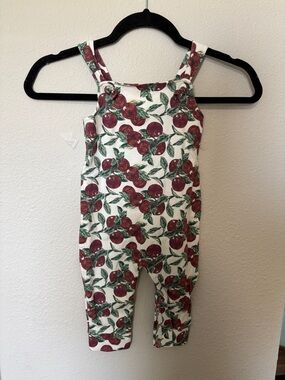 Kate Quinn Kids White One-Piece Romper with Red Fruit Print